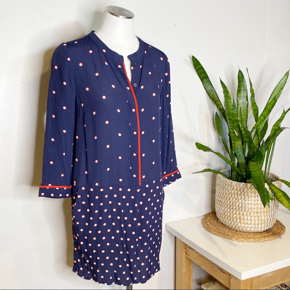 Joules | NWT Tunic Top w/ Contrasting Polka Dot Pattern and Pockets Sz. 4‎